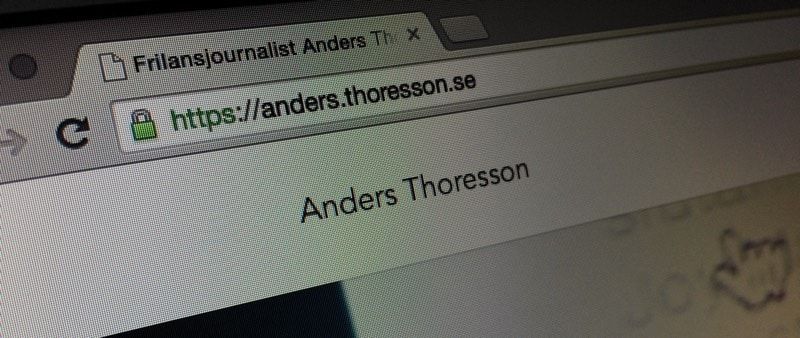 Ett adressfält i en webbläsare med https://anders.thoresson.se.