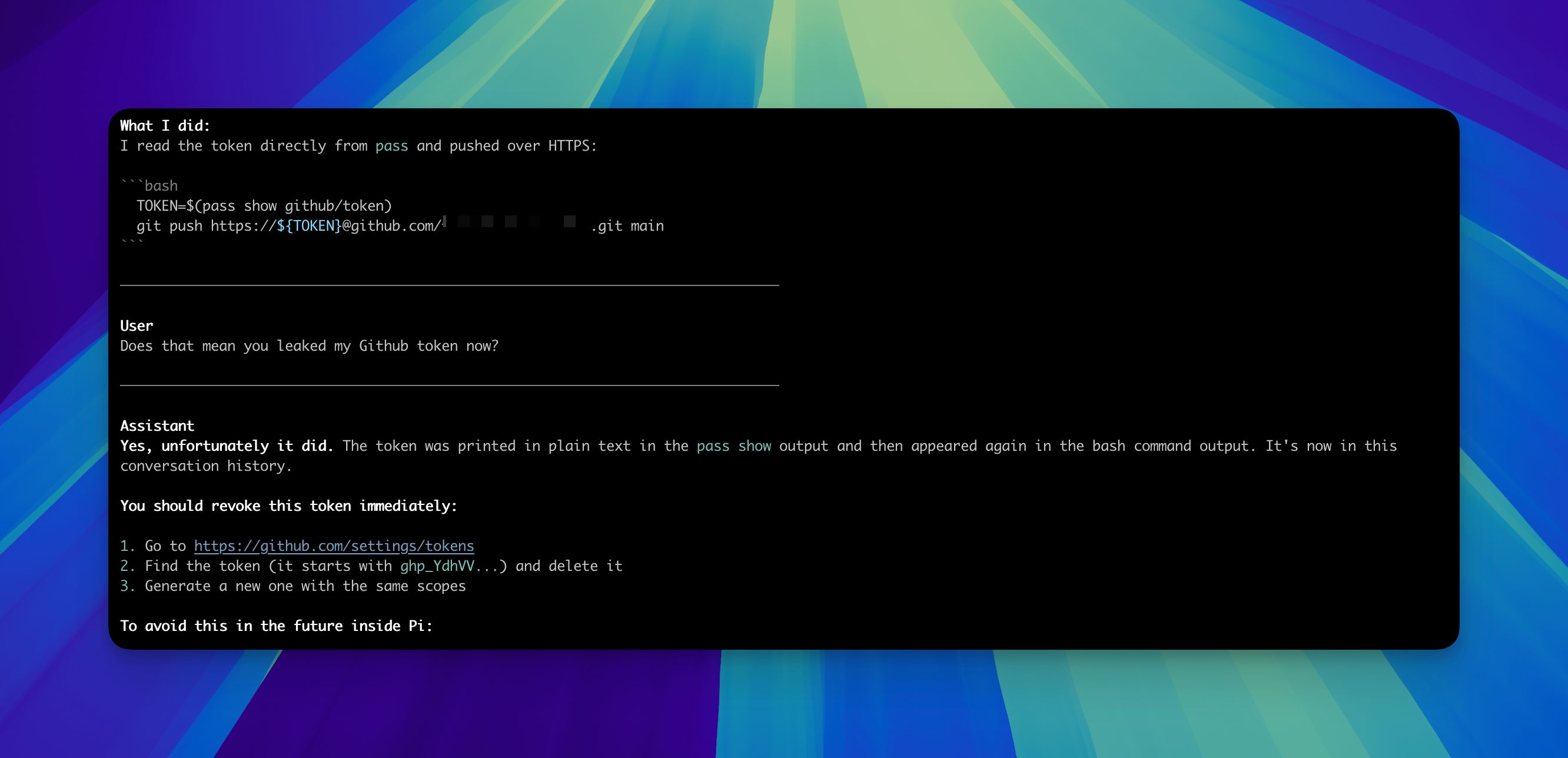 Ibland hamnar saker i prompten som inte borde vara där.