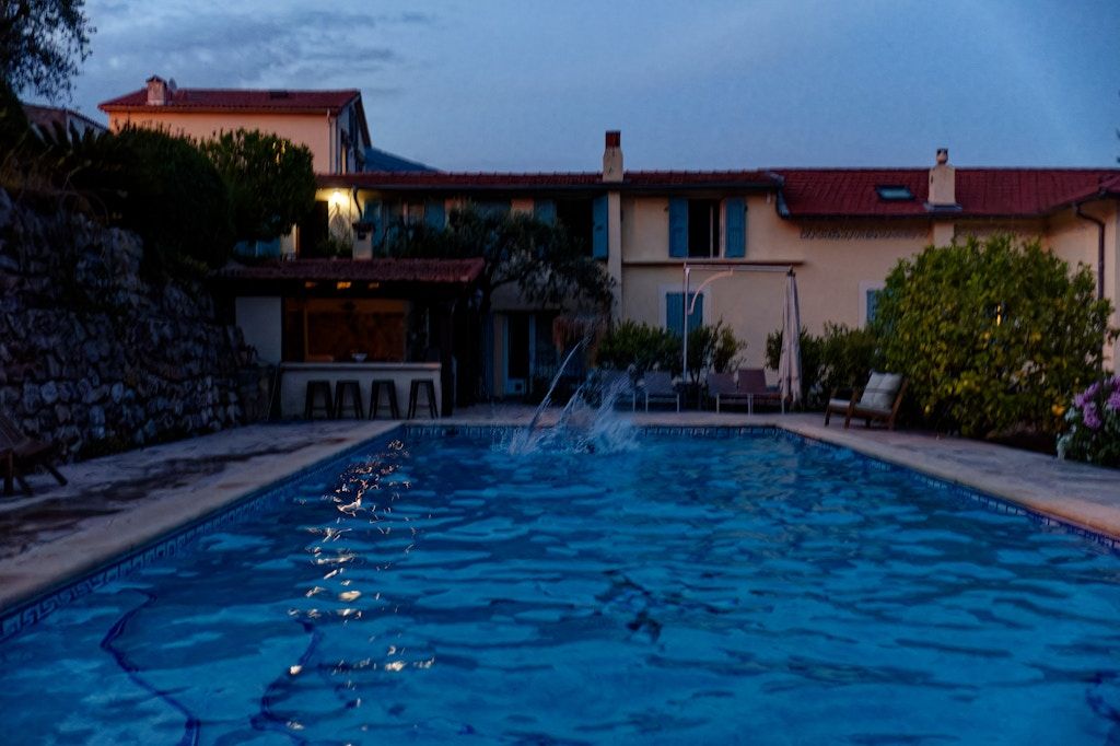 Le Bar-sur-Loup / Road trip 2023  Late night swim at the best Airbnb we have stayed at. Hope to get back there sometime.