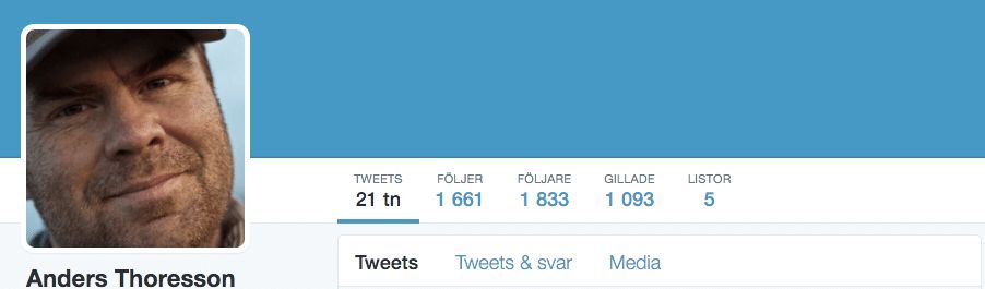Skärmdump från min Twitter-profil.